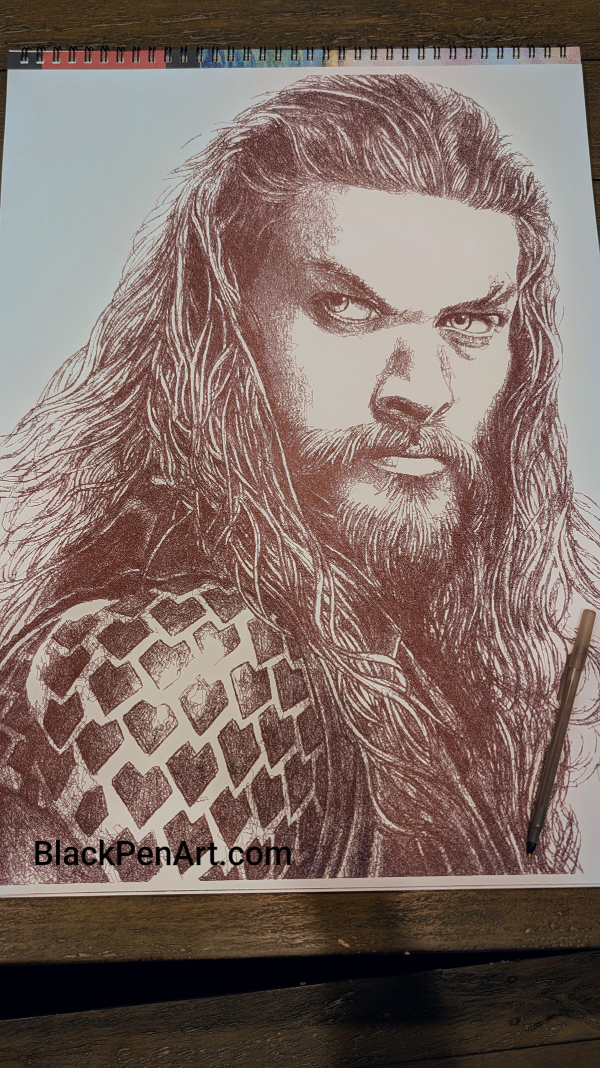 Aquaman: Black Pen Portrait
