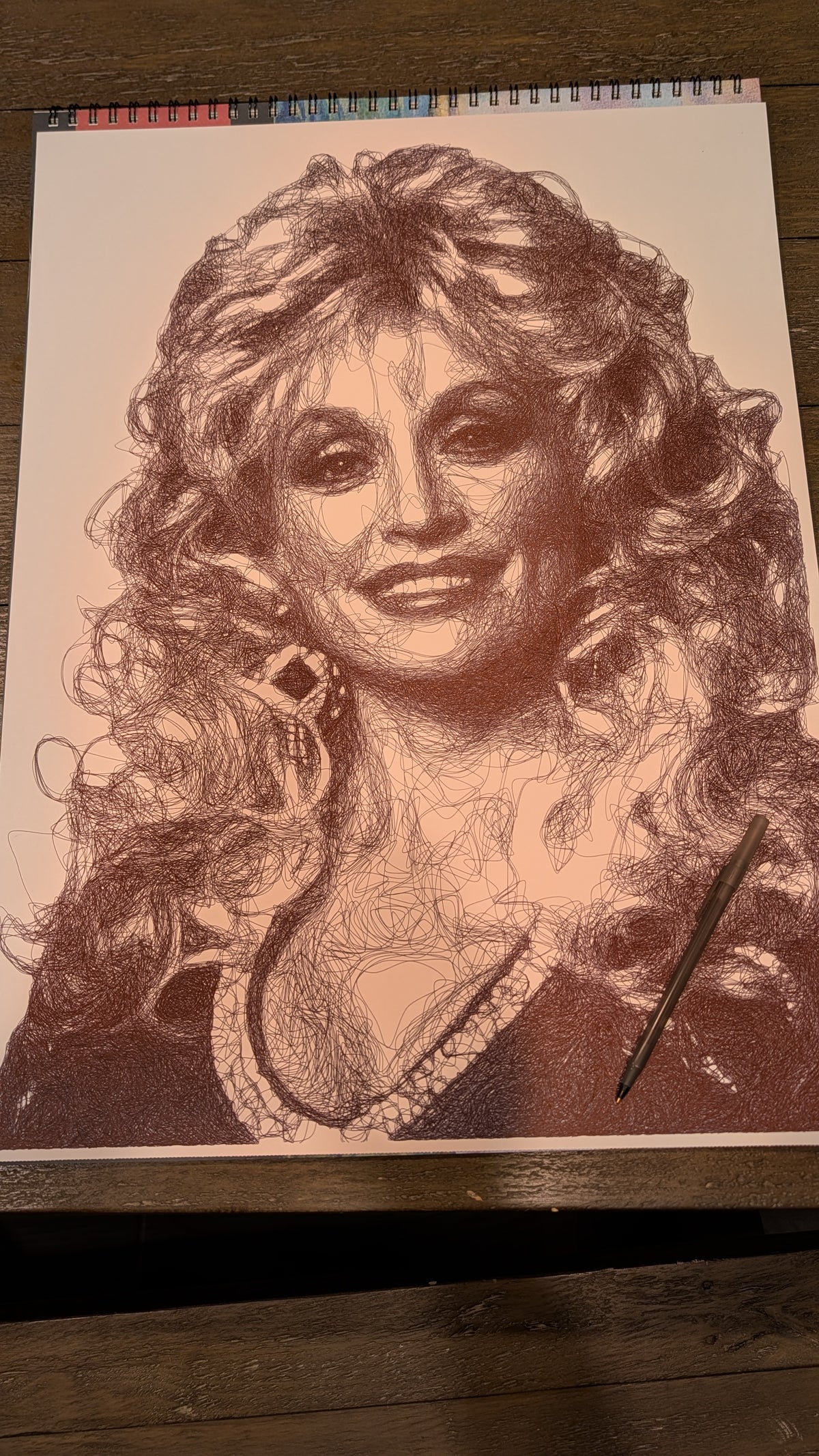 Dolly Parton: Black Pen Portrait